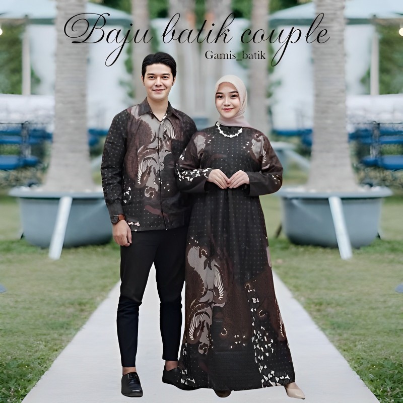 Batik Couple Panjang Baju Batik Couple Kemeja Panjang Gamis Maxi Tali Samping Motif batik Kemeja Pan