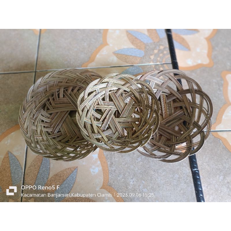 piring lidi, piring anyaman lidi kecil,piring simpel ukuran 18cm harga 10 pcs