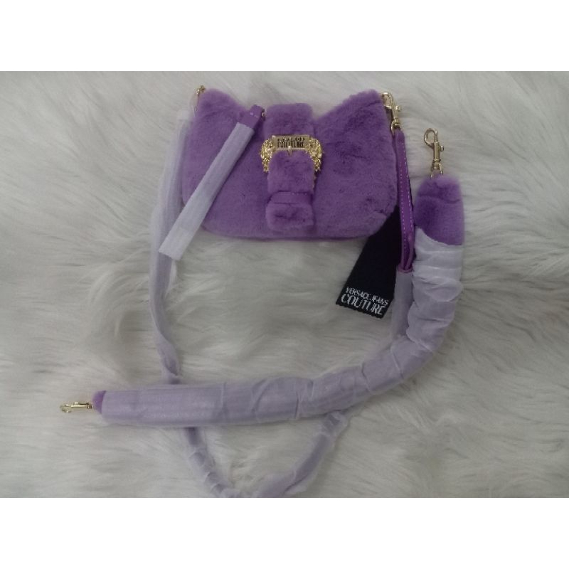 versace jeans couture bag fur - sling bag mini lilac