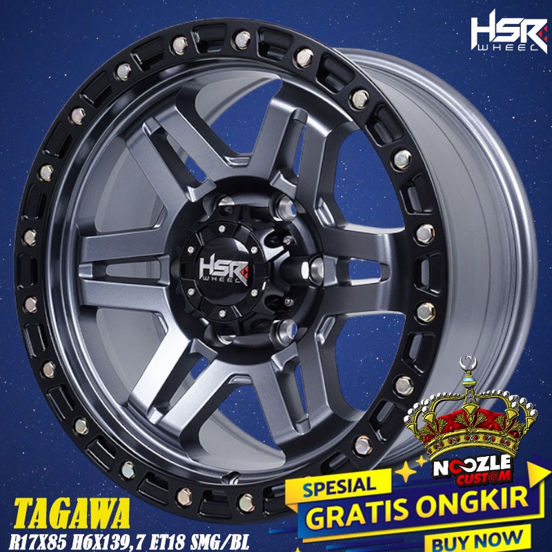 Velg Mobil Fortuner Pajero Ring 17 Type HSR Tagawa Pelek offroad Terbaru Lubang 6