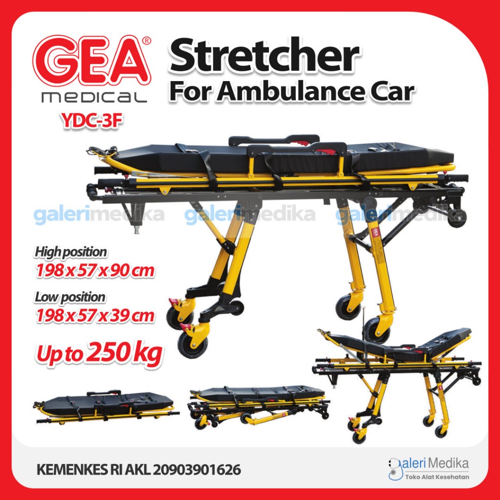 Brankar Ambulan / Stretcher Ambulance GEA YDC 3 FWF / YDC3FWF / YDC-3FWF Emergency Stretcher