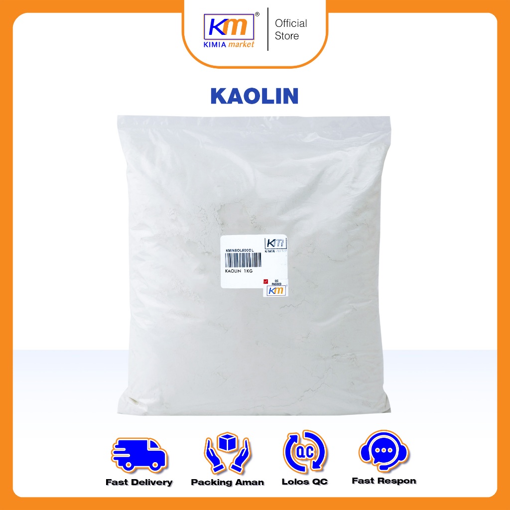 Kaolin Teknis Ukuran 1 Kg / Bahan Sabun Colek / Kaolin Putih / Penambah Sabun Colek / Kaolin Serbuk 
