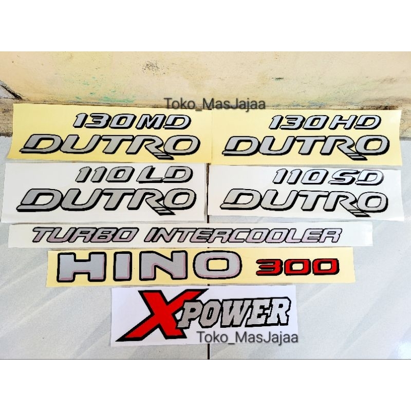 Sticker stiker tulisan hino 300 / stiker xpower / stiker dutro 130md / stiker dutro 130md / stiker dutro 110ld / stiker 110 sd / stiker turbo intercooler