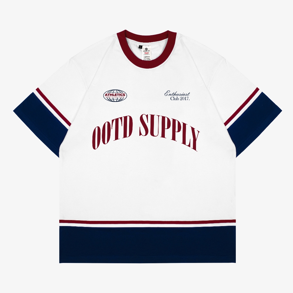 	 OOTDSUPPLY Oversize Triple Line T-shirt Athletics 3rd Combi | Kaos Oversized Pria dan Wanita OVZ-WTHTL002	