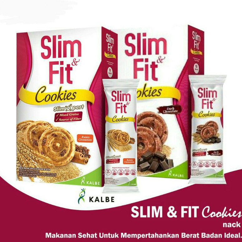 

D!skon Slimfit slim & fit Slim and Fit cookies dark chocolate raisin cinamon DIET (10x22 gram) Best Fast On