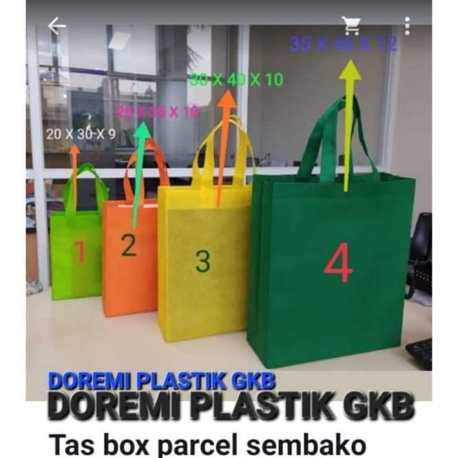 

[ ECER ] tas spunbond / Tas Jinjing / goodie bag tali uk jumbo/besar/kecil(20x25 , 25x35 , 30x40 , 35x45 ) untuk kantong belanja lipat