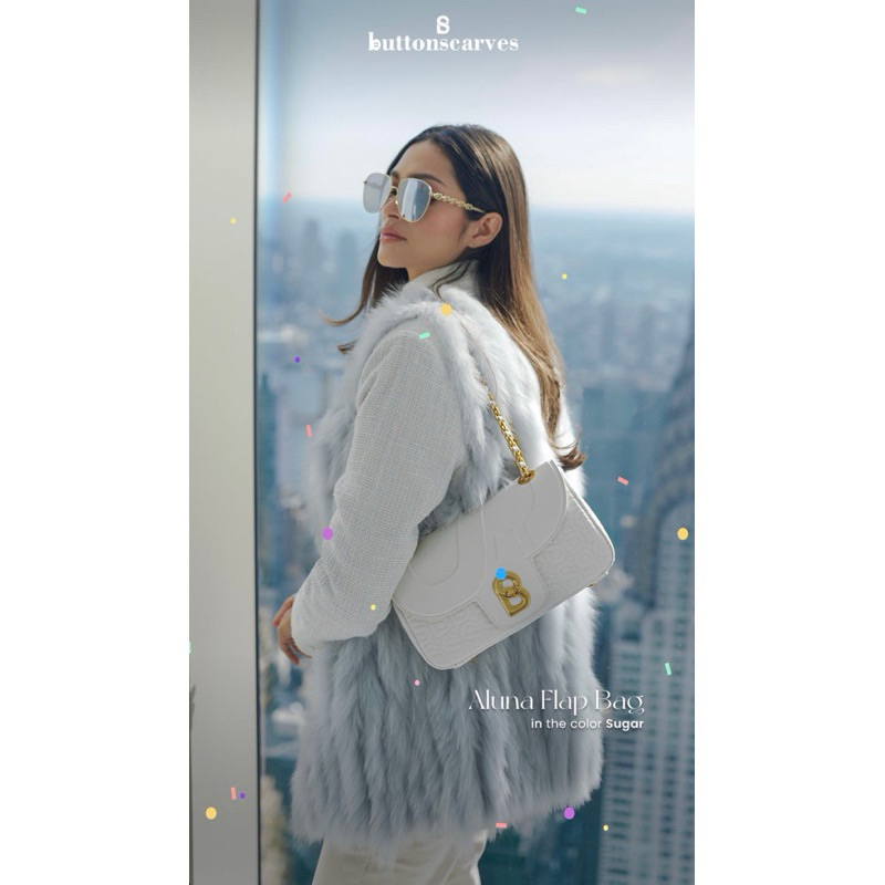 NEW, Buttonscarves Aluna Flap Bag sugar "LARGE"