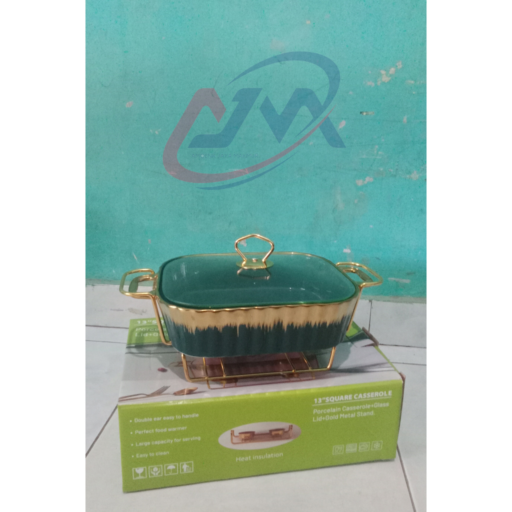 Prasmanan Wadah Saji Keramik Gold 13in