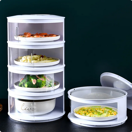 Tudung Saji Susun 4 Tingkat / Penutup Makanan Susun Penahan Panas / Food Cover Rak Susun Makanan