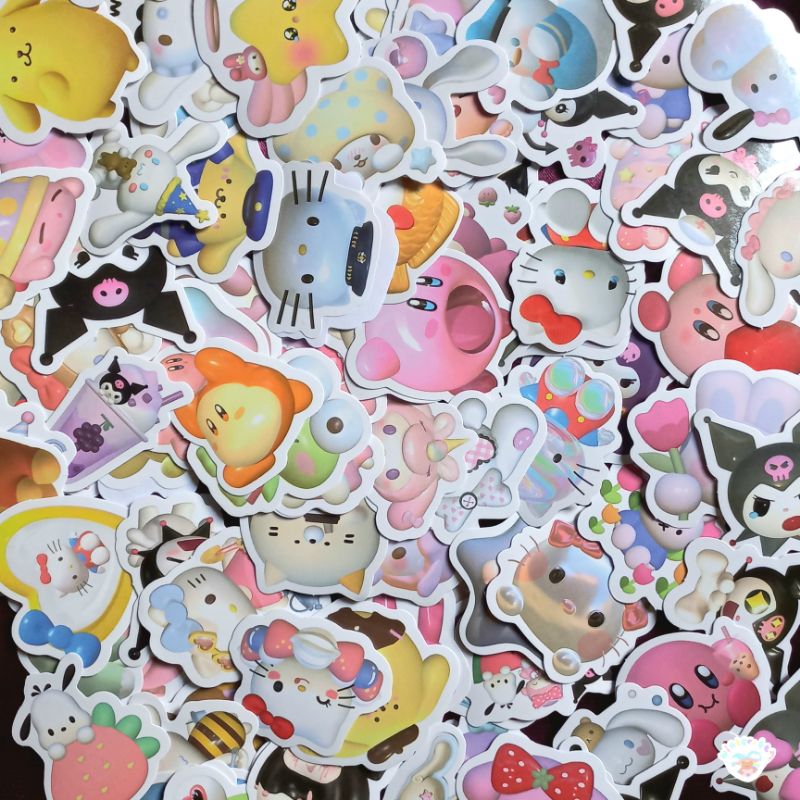 

STIKER SANRIO KARTUN LUCU 3D STICKER KARTUN 3D ANTI AIR ISI 10 PCS