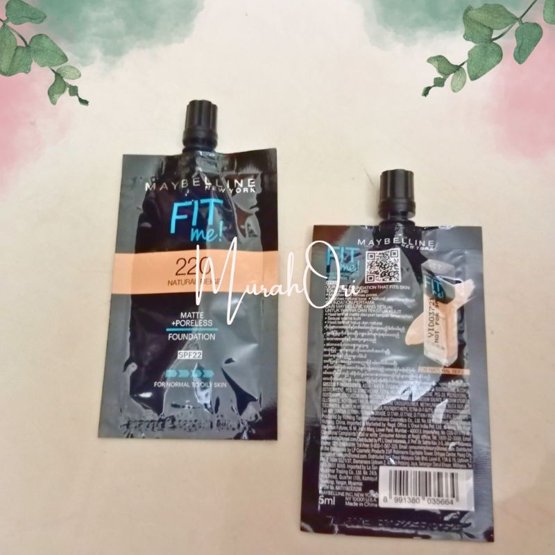 Maybelline Fit Me Matte + Poreless Foundation SPF 22 Sachet 5ml 220 Natural Beige