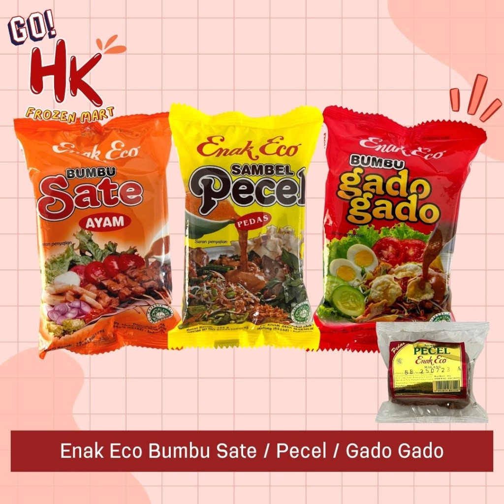 

Enak Eco Bumbu Sate Ayam / Sambel Pecel Pedas / Gado Gado | praktis instan kacang HK Frozen Mart