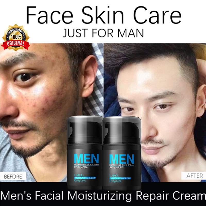 Cream pemutih wajah pria Pelembab wajah pria Anti aging Moisturizer pria 50g Memperbaiki / Melembapk