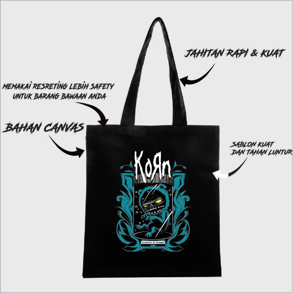 TOTEBAG KORN BAHAN CANVAS DRILL TEBAL / TOTEBAG BAND KORN / TOTEBAG BAND METAL KORN