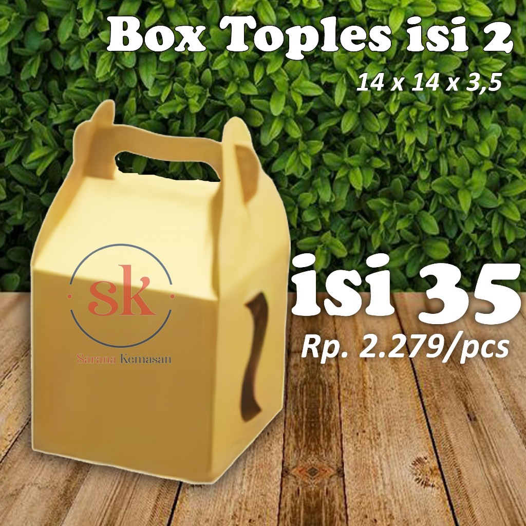 

Box Toples Kue Kering Box Toples Eflute POLOS Uk 14x14x13,5 (isi 35)