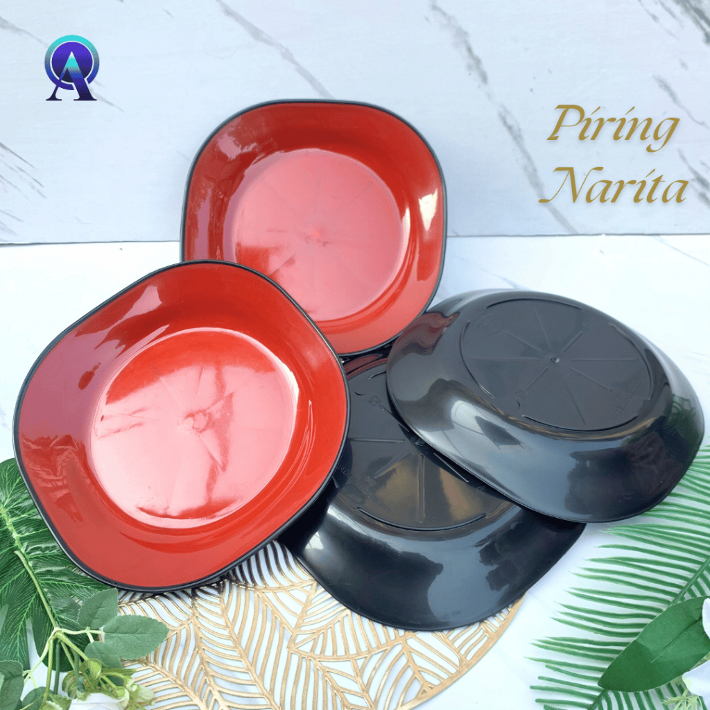 Piring Ramen Hitam 22 CM Piring Plastik Mewah Model Jepang | Piring Plastik | Piring Aesthetic | Pir