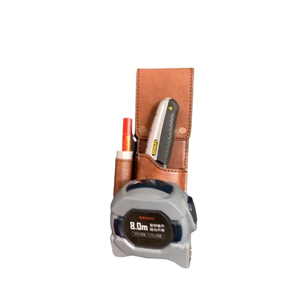 

Cutter + Pencil + Tape Measure Holder, Leather, Cutter Pensil, Meteran, Kulit Asli, HX CPT