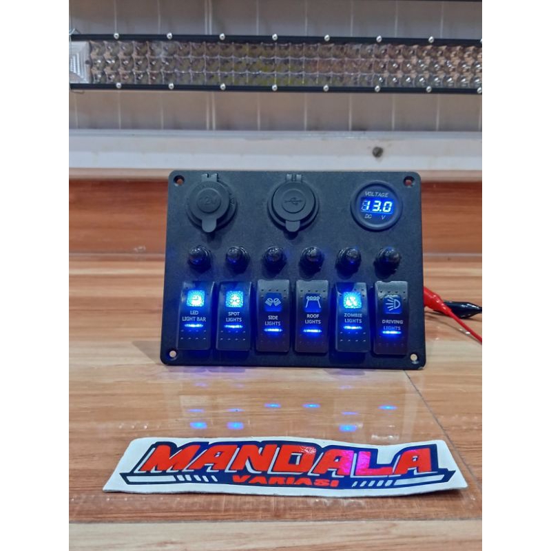 SAKLAR ROCKER SWITCH ROCKER 6 GENG MODEL ARB SAKLAR  OFFROAD TUBULAR