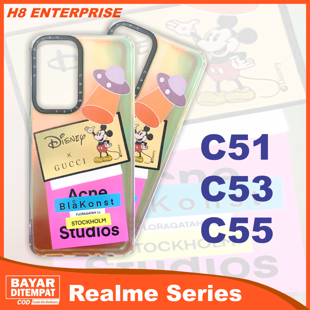 Case Realme C51 C53 C55 Softcase Silicon Micky Gucci Glossy Casing Brand