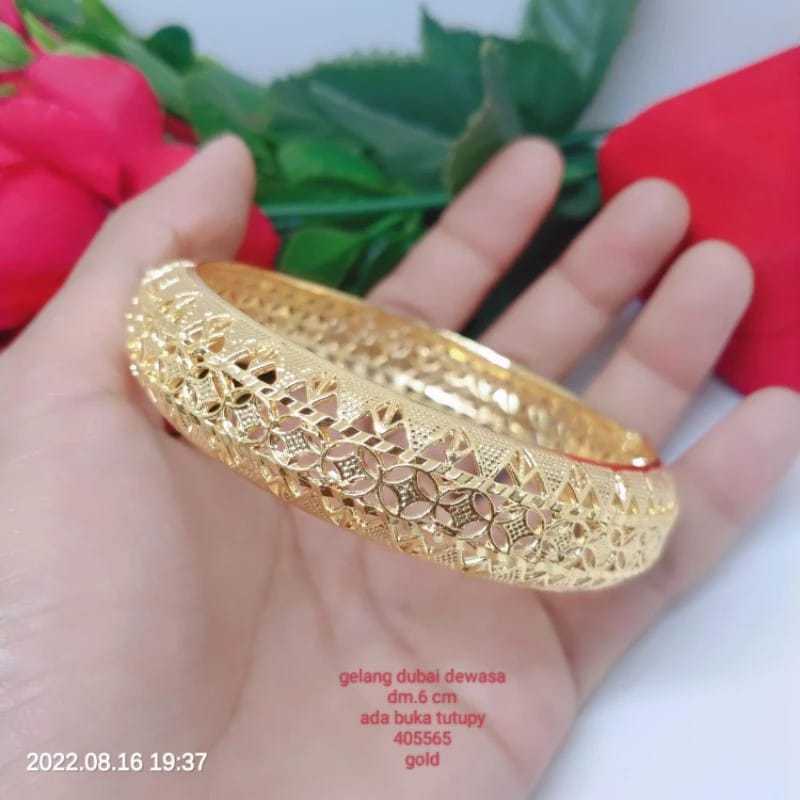 Gelang Bangkok Dubai Bangle Titanium Xuping Rodium Perhiasan Lapis Emas 24 Karat