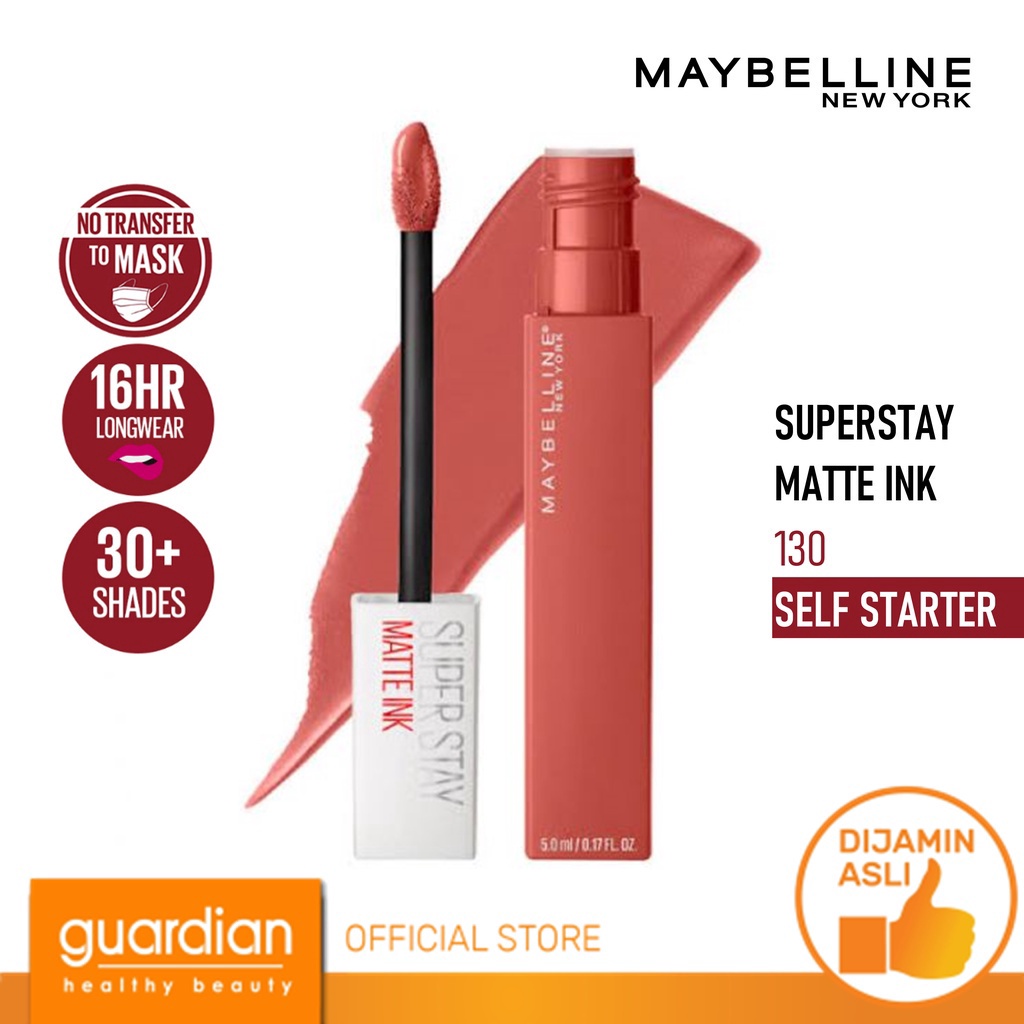 ✨MEN SALE✨ MAYBELLINE Superstay Matte Ink - 130 Selfstarter / Liquid Lipstick Waterproof Transferpro
