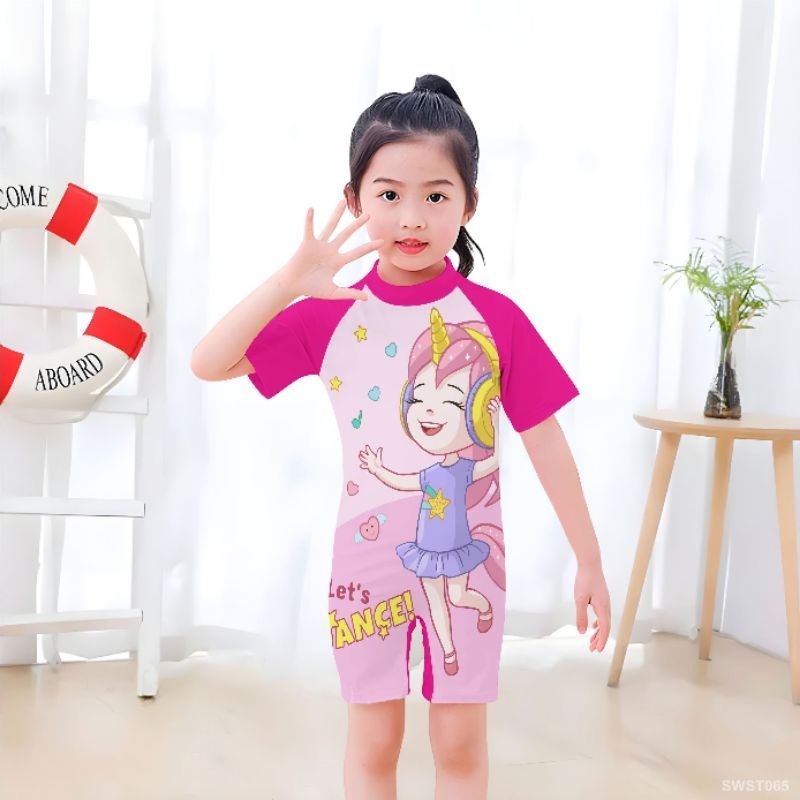 Baju Renang Anak Laki Laki Dan Baju Renang Anak Perempuan Karakter Dance Umur 1 Tahun - 6 Tahun