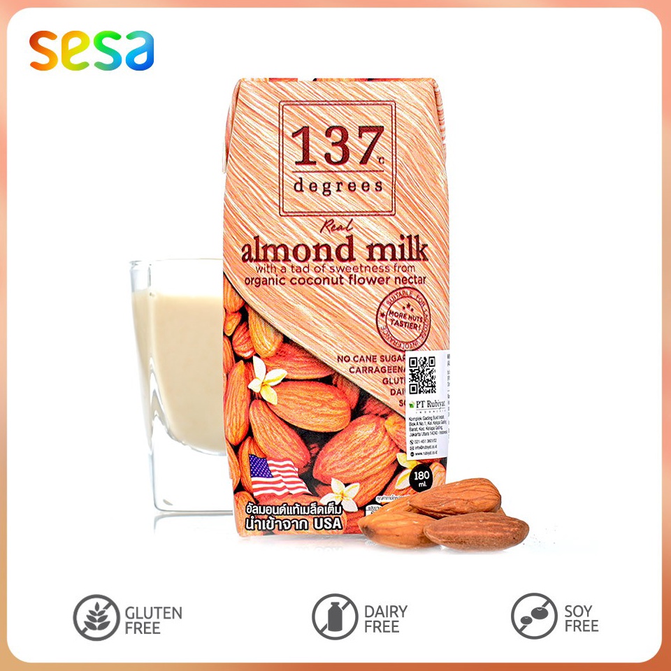 

[☽E59<] 137 Degrees - Almond Milk With Organic Coconut Flower Nectar 180 ml [294]