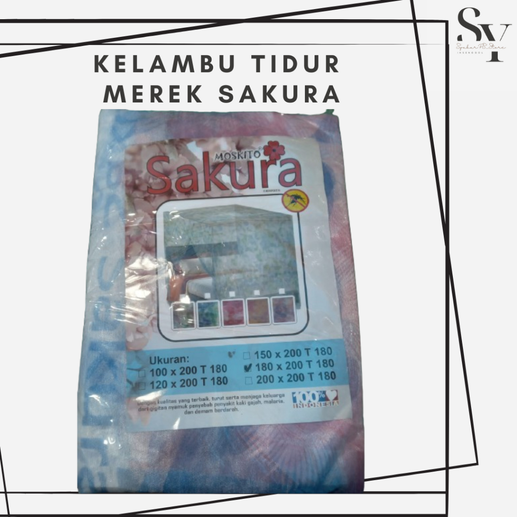 Kelambu Tidur Dewasa Merek Sakura/Kelambu Tidur Tali Empat/Kelambu Gantung