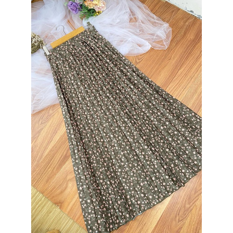 Rok Prisket Motif Bunga Korea Rok Prisket Motif Rok Lebar Bunga