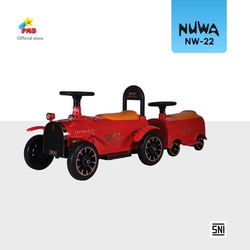 Mainan anak mobil aki kereta api Nuwa NW 22 anak 2 12volt