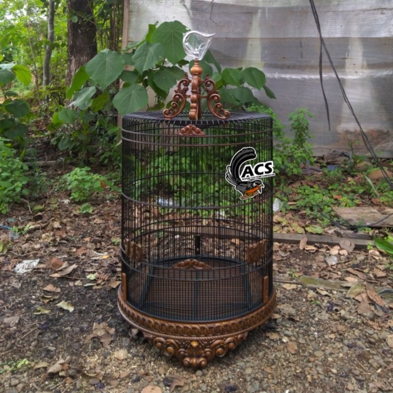 Sangkar Ukir Burung Murai Batu Motif Ornamen Klasik No 1