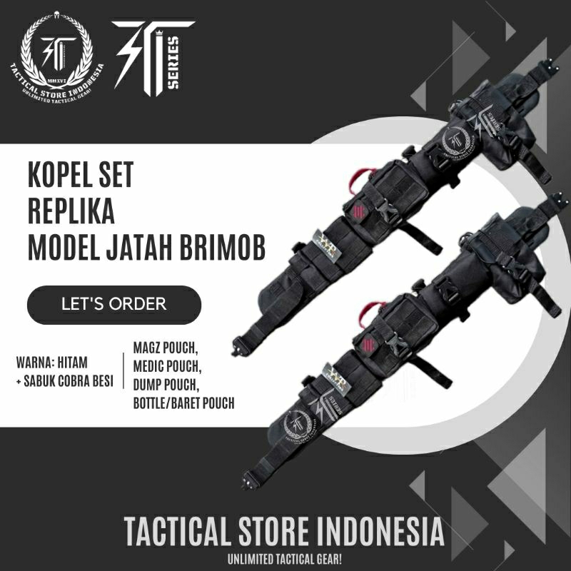 GARANSI 100% KOPEL SET MODEL JATAH BRIMOB WARNA HITAM - KOPEL SET BRIMOB - KOPEL SET TACTICAL