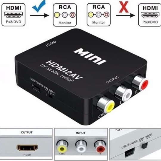 [Miliki Segera] HDMI to AV RCA Converter Adapter MINI HDMI2AV ADAPTER MINI BOX HDMI2AV K0L