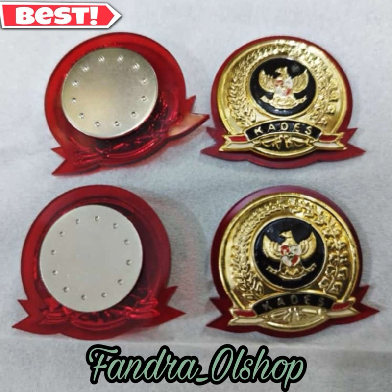 Pin KADES / Pin KEPALA DESA Logo Garuda Gold Magnet. Kualitas Terbaik 