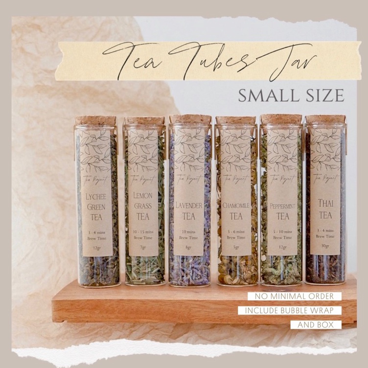 

HJMX5416 DISKON!!!!!!! Tea Project • Tea Tube Jar with Cork Lid | small size
