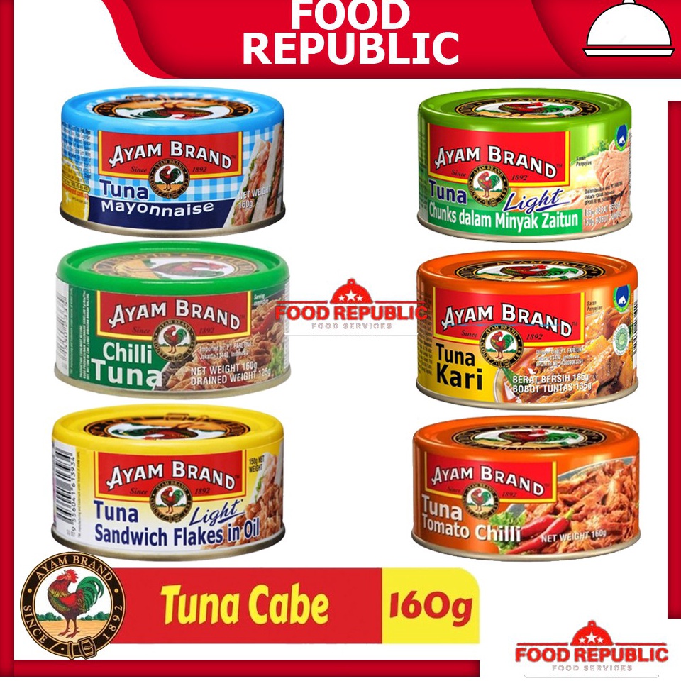 

Terk!ni AYAM BRAND 160 GR IKAN TUNA KALENG TOMAT CHUNKS IN OIL CABE CURRY OLIVE OIL MAYONAISE Good product