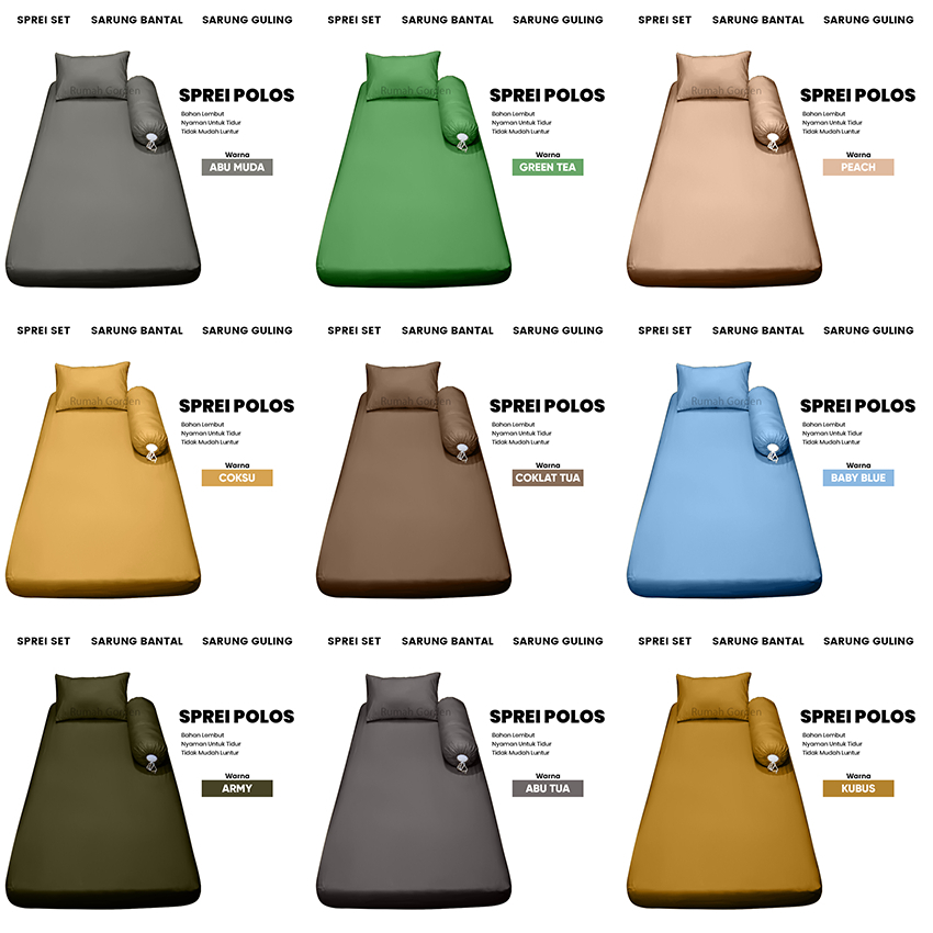 Sprei Single Polos - Sprei Sudut Karet