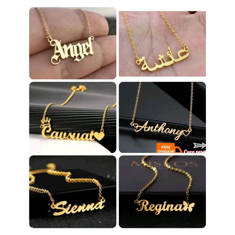 Kalung Liontin Nama Kalung Nama Kalung Titanium Kalung Nama Titanium