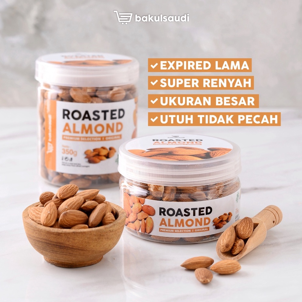 

[✈J33>] Kacang Almond Panggang Kupas Premium Organik Roasted Almond Original Natural Terlarizzz