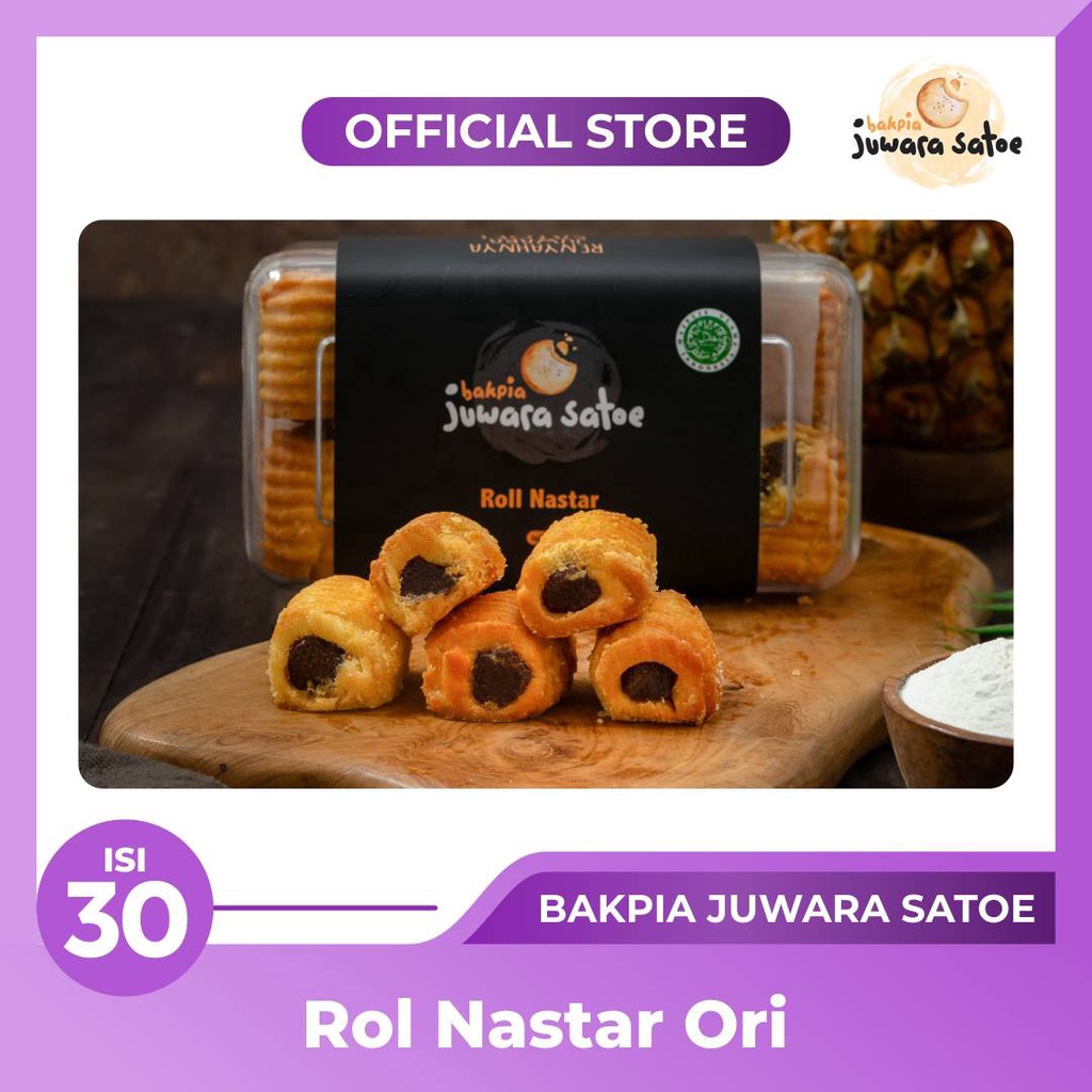 

✨Original✨ BAKPIA JUWARA SATOE [ Isi 30 ] Roll Nastar - Oleh Oleh Khas Jogja gas !!