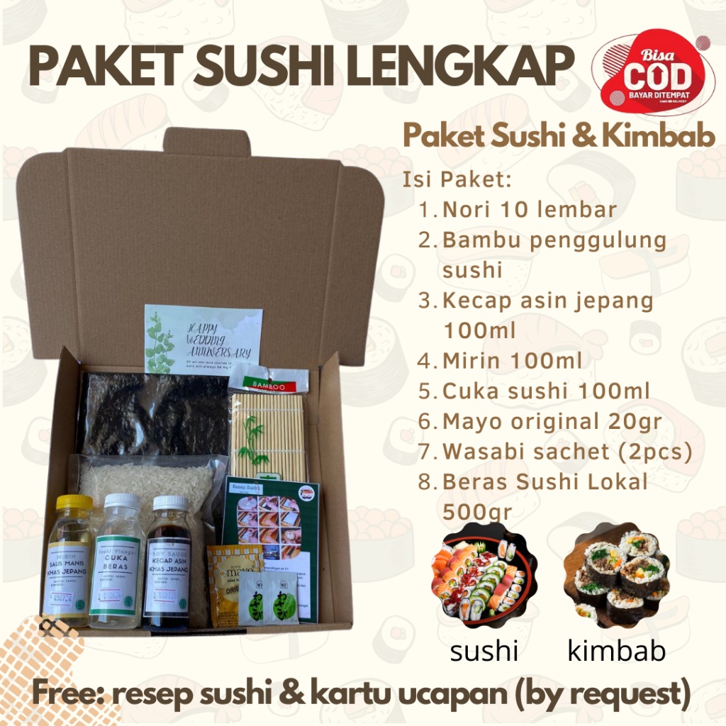 

Terlaris Paket Sushi Halal - Paket Sushi Lengkap - Hampers Paket Sushi - Kado DIY Sushi !!