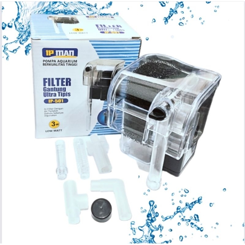 Pompa filter gantung Aquarium Hang on filter IP MAN 501