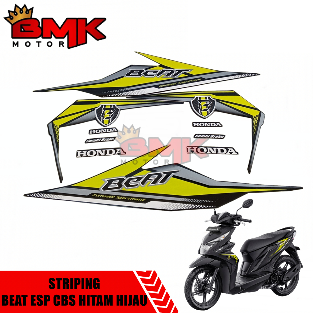 Striping Stiker Polet Honda Beat Esp Cbs 2019 Hitam Merah Putih Biru Hijau