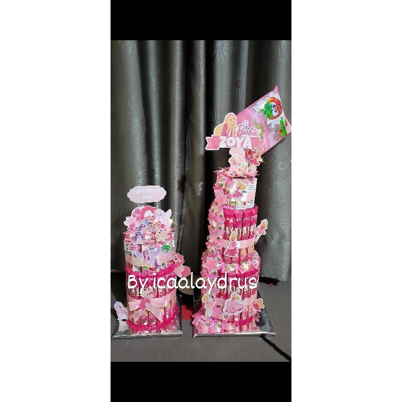 snack tower pink
