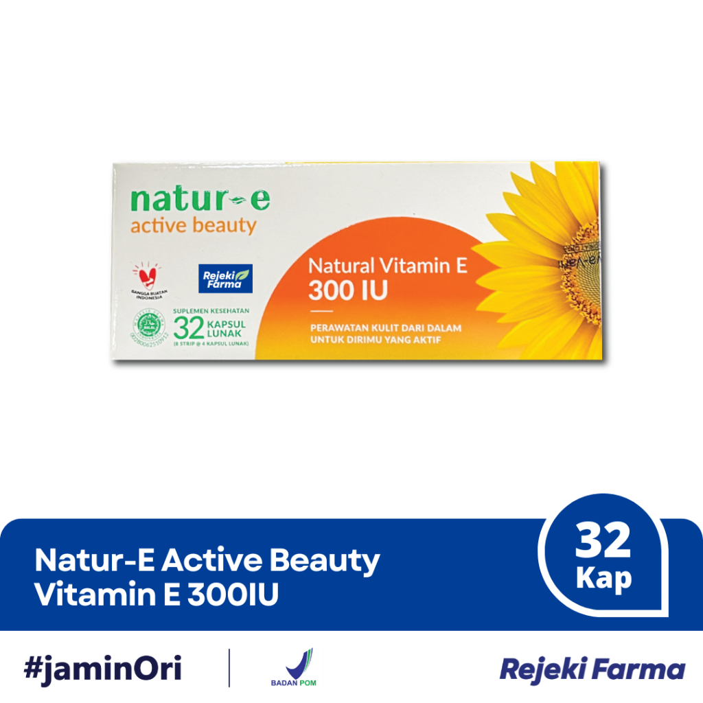 Natur-E Active Beauty 300 IU Isi 32 Kapsul Lunak - NaturE Natural Vitamin Vit E 300IU