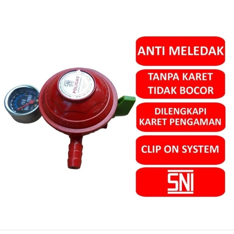 REGULATOR GAS TEKANAN RENDAH POLIGAS SNI (BANDUNG ONLY)