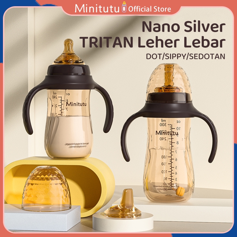 minitutu official 3 in 1 sets botol PPSU bayi bottle 240/300 ML botol minum anak botol susu anak 2 t