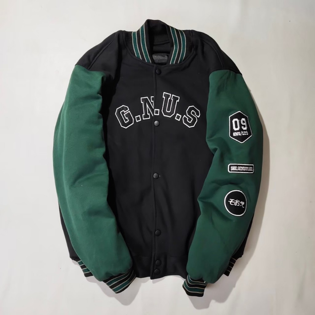 Gns Varsity Jacket Black Green