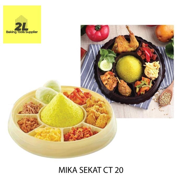 Mika Cake tray 20 Sekat 7 mika tumpeng mini CT 20 cm tinggi 9 isi 5 pcs