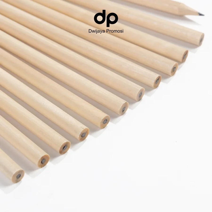 

RB Pensil Hotel Kayu Bulat Polos Custom Logo isi 100 pcs